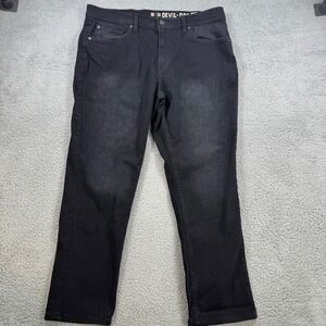 DEVIL DOG Mens 38x29 Athletic Fit Black Denim Jeans Pants